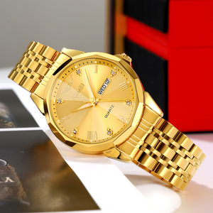 Reloj cronógrafo redondo para hombre, reloj de pulsera de lujo de acero inoxidable, reloj de cuarzo resistente al agua 30M - Product Image 1