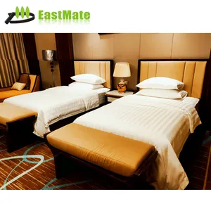 Luxury Solid Wooden Double Bedroom Bed Hotel Guest Room Furniture Hotel Project Furniture Bedroom Set Modern Custom Five Star