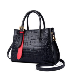 Sac fourre-tout en cuir véritable pour femme, motif crocodile, grande capacité, sac à bandoulière, fermeture éclair, pour le bureau, le quotidien et les voyages - Product Image 2