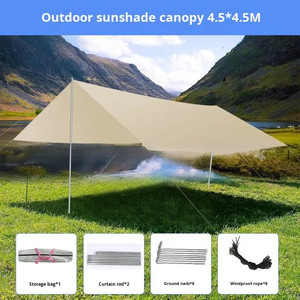 Tente à <span class=keywords><strong>auvent</strong></span> pour camping en plein air, protection solaire portable, <span class=keywords><strong>auvent</strong></span> imperméable, camouflage, bâche hexagonale imperméable 1500-2000 mm, utilisation estivale - Product Image 6