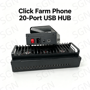 ฮับ USB 20 พอร์ต สำหรับชาร์จโทรศัพท์ <span class=keywords><strong>iPhone</strong></span> และ Android พร้อมซอฟต์แวร์สำหรับฟาร์มคลิก และกล่องเซิร์ฟเวอร์สำหรับฟาร์มคลิก รองรับ USB-C และ Micro USB - Product Image 4