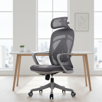Chaise de bureau ergonomique moderne pivotante en maille avec appui-tête réglable, chaise de luxe en plastique et nylon pour personnel, vente en gros de mobilier
