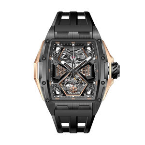 남성 럭셔리 스퀘어 시계 아날로그 펑크 크로노그래프 독특한 스포츠 손목 시계 일본 무브먼트 디자인 - Product Image 5