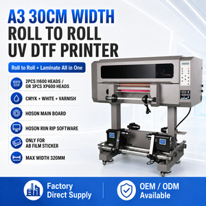 12" 24" Uv Dtf Film Printer A3 A2 Roll to Roll Direct to Film Digital Inkjet Flatbed Uv Printer for AB Film
