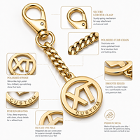 Pendentif rond personnalisé de luxe en métal gris anthracite avec initiale alphabétique et fermoir mousqueton pour sac, porte-clés métallique personnalisé