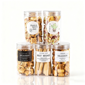 Frascos de Plástico <span class=keywords><strong>PET</strong></span> Transparente Personalizados para Alimentos, 80ml, 100ml, 120ml, 150ml, 250ml, 300ml, 4oz, 6oz, 8oz, 16oz, 32oz com Tampa Preta - Product Image 1