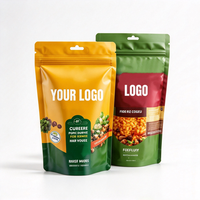 Sachet Doypack Personnalisé OEM/ODM avec Fermeture Éclair, Couleur et Taille au Choix, en PE Recyclable, Imprimé par Gravure, pour Emballage Alimentaire de Riz Croustillant, Haute Barrière