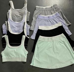 新款上市透气方领网球主动穿快干弹力腰前对比色运动上衣<span class=keywords><strong>2</strong></span>件套网球 - Product Image 6