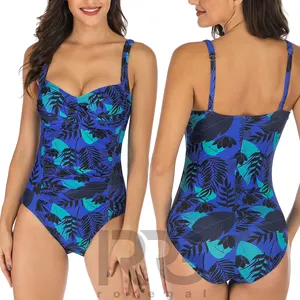 2023 Plain sexy plissierte Eigenmarke OEM benutzer definierte Bade bekleidung Bikini einteilige Crinkle Badeanzug Set Frauen