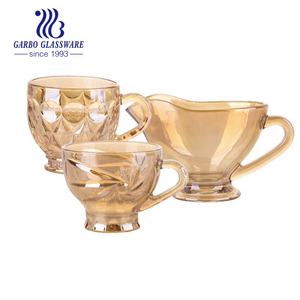 Tazza in Vetro Elettroplaccato da 184ml per Tè e Caffè, Vendita all'Ingrosso, Bicchiere Senza Stelo Color Ambra per Acqua - Product Image 2