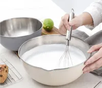 Cuvette colorée de nidification personnalisable de 3 pièces avec becs, ensemble de bols à mélanger en acier inoxydable pour pâte à salade et légumes et gâteau