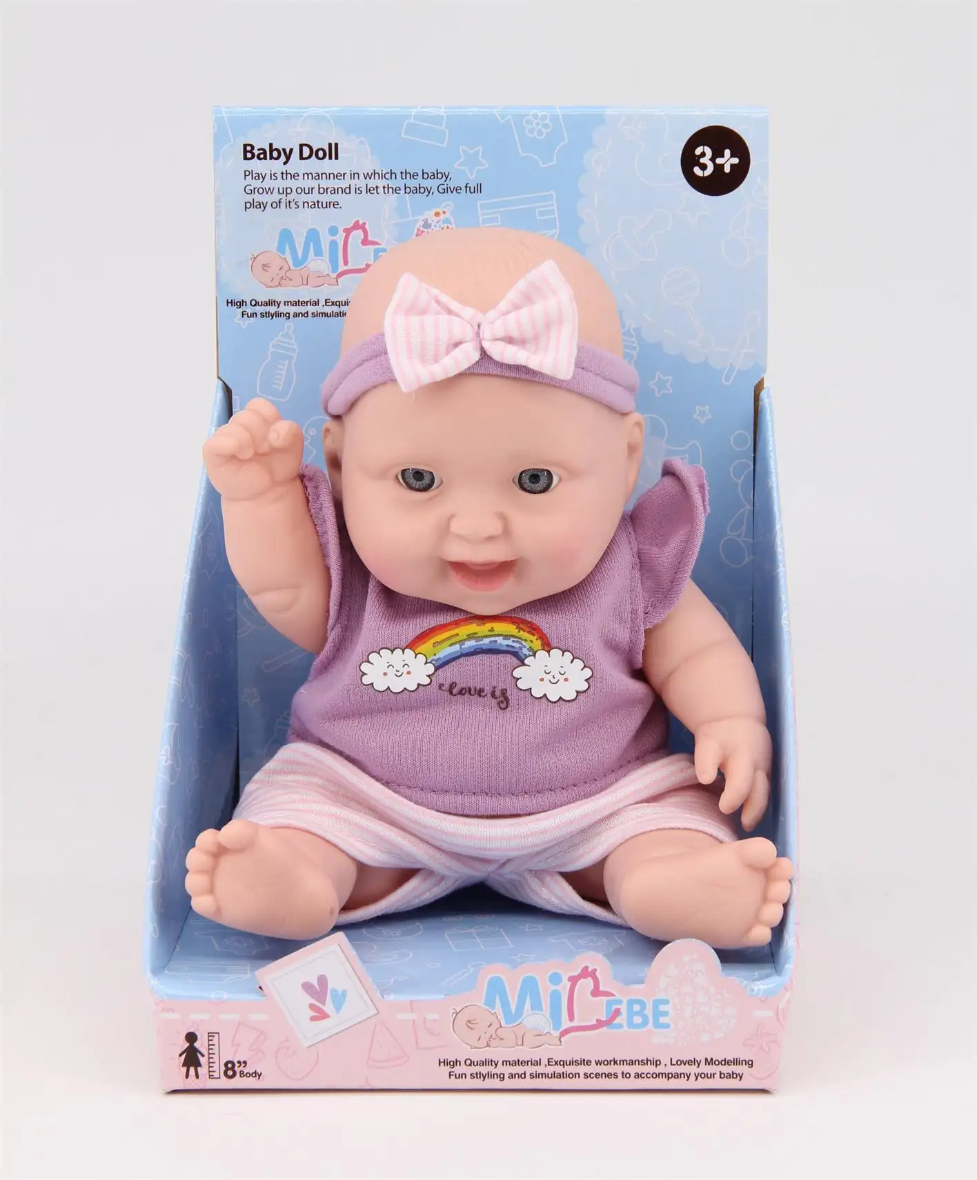 Factory Direct Supply Quality certification Low price 8 Inch Vinyl Plastic cute Baby doll for kids