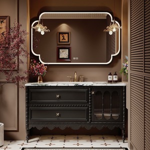 New French Touch Matte Waterproof Environmentally Friendly Large Capacity Modern French Bath Cabinet <b>Mirror</b> - Product Image 4