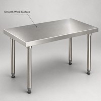 Tables en acier inoxydable 304/201, parfaites pour toutes sortes d'utilisations, comme les barbecues en plein air, les étagères de garage, etc.