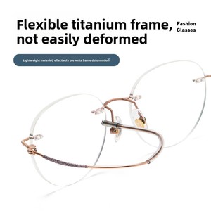 <span class=keywords><strong>Gafas</strong></span> con Montura de Titanio Sin Aro, Modelo 6073, Anti Luz Azul, con Diamantes, para Hombre y Mujer, Estilo Retro y Clásico, Suministro Directo de Fábrica - Product Image 4