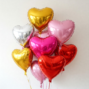 18 Inch Valentine's Day Heart Shaped I Love You Helium Foil <b>Balloons</b> Inflatable Mylar <b>Balloons</b> for Party Wedding Anniversary - Product Image 1