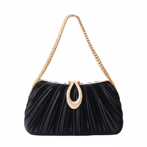 Banquet Bag Leaf Buckle Handbag Women Chain Clutch Evening Bag - Product Image 1