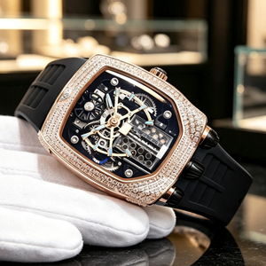 Reloj Deportivo para Hombre Estilo Hip Hop, Marca Jacbb, Astronomia, Caja de Acero Inoxidable, Cuerda Manual, Cristal Luminoso, Reserva de Energía - Product Image 1