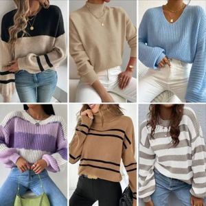 Suéter de Mujer 2026, Jersey con Patrón Jacquard, Tejido de Punto, Manga Larga, Cuello Redondo, Suéter de Invierno de Algodón Tejido - Product Image 2
