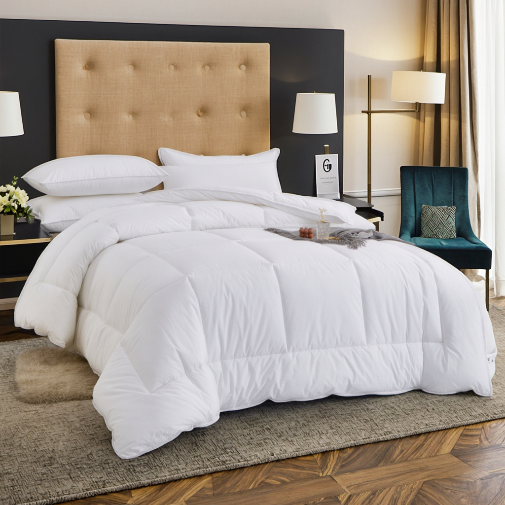 Hotel Collection Cotton Duvet | All-Season Polyester Filled Comforter for King, Queen &amp; Single Beds