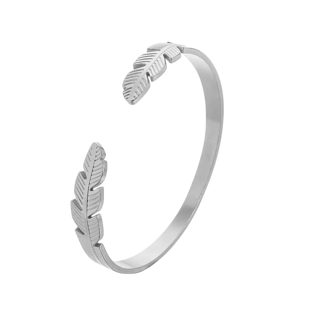 Venda quente Moda Feminina Bangle Jóias Prata Ouro Deixa Cuff Pulseira De Aço Inoxidável Pulseiras