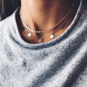 ROXI Nouveau Collier Disque en Argent Sterling 925 Simple et Extrêmement Léger, Chaîne Ras du Cou pour Clavicule - Product Image 4
