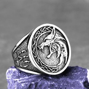 Anillo Personalizable de Acero Inoxidable Clásico para Hombre con Diseño de Garra de Lobo, Estilo Hip Hop Vikingo, Adorno Animal, de Acero de Titanio - Product Image 4
