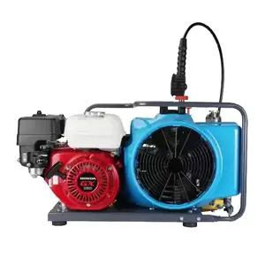 Compresor de aire de respiración portátil de alta calidad 150L/Min 300bar impulsado por gasolina para buceo