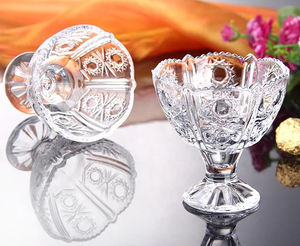 Gran oferta musulmana, diseño de girasol, 7 Uds., juego de <span class=keywords><strong>cuencos</strong></span> de frutas para helado de vidrio, tallado de patas grandes cuenco de 8,8 "con 6 uds, <span class=keywords><strong>cuencos</strong></span> <span class=keywords><strong>pequeños</strong></span> de 4,4" - Product Image 5