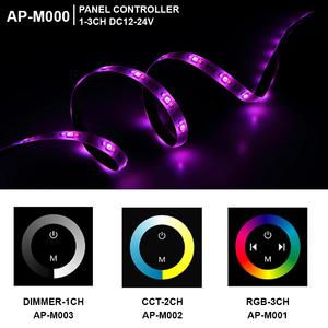 DC12V-24V タッチパネル LED 調光スイッチ 4A モノクロ/CCT/RGB/発光ダイオードストリップ ワイヤレスコントローラー 3 チャンネル 30M - Product Image 2
