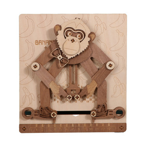 Rompecabezas 3D de corte láser personalizado, regalo ensamblado móvil DIY, modelo de transmisión mecánica de madera de mono, juguetes educativos para niños - Product Image 5