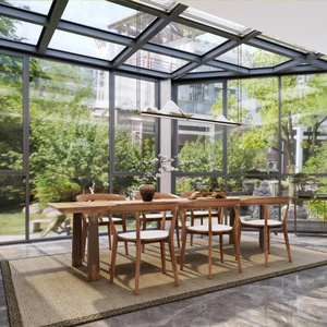 Serre et Verrière Extérieures Modernes 4 Saisons en Verre Trempé Étanche pour Jardin de Villa - Product Image 4