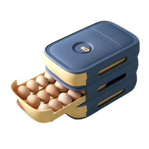 12L New Kitchen Drawer Storage Box Refrigerator with Lid Fresh Keeping Stackable Egg Box