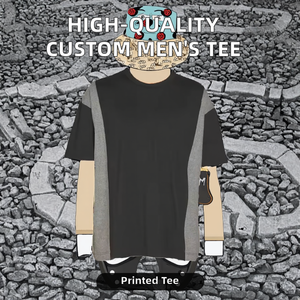 Camiseta de cuello redondo de manga corta de verano para hombre con logotipo personalizado de alta calidad 100% algodón estilo informal lavado diseño de gran tamaño - Product Image 2