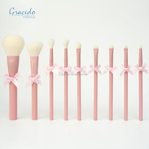 Juego <span class=keywords><strong>de</strong></span> 9 Brochas <span class=keywords><strong>de</strong></span> Maquillaje Rosadas <span class=keywords><strong>de</strong></span> Primera Calidad, con Cerdas Blancas que No se Desprenden, Mango Ligero, MOQ Bajo para <span class=keywords><strong>Venta</strong></span> al por Menor <span class=keywords><strong>de</strong></span> Productos <span class=keywords><strong>de</strong></span> Belleza <span class=keywords><strong>y</strong></span> Salones - Product Image 4