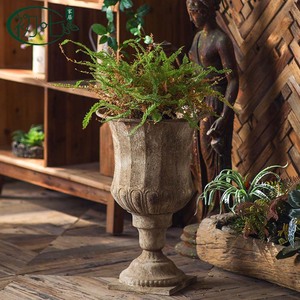 Jarrón <span class=keywords><strong>de</strong></span> Hierro Estilo Wabi Sabi con Acabado Desgastado, Forma <span class=keywords><strong>de</strong></span> Ánfora, para Exhibición <span class=keywords><strong>de</strong></span> Flores, Decoración para Bodas - Product Image 1