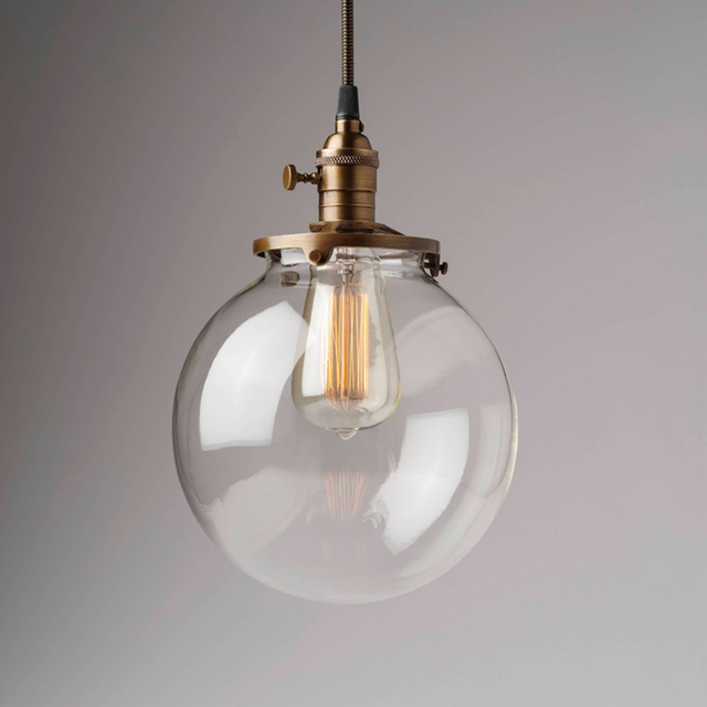 Home Lighting Decoration Globe Glass Pendant Light White Modern Transparent Glass Ball Pendant Lamp Shade Opal Globe Lighting
