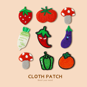 Accessoires vestimentaires, tissu brodé, patchs en tissu de dessins animés, <span class=keywords><strong>légumes</strong></span> <span class=keywords><strong>et</strong></span> <span class=keywords><strong>fruits</strong></span> - Product Image 1