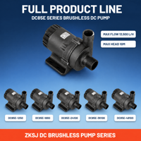 Pompe à eau sans balais ZKSJ 24V, 13500L/H, 10M de hauteur de refoulement, submersible, alimentée par énergie solaire, IP68, faible bruit, pour aquarium, bassin, refroidissement