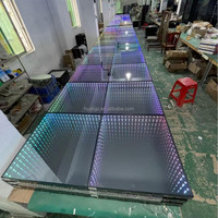HL-3D01 Lumières de scène à briques magnétiques 3D, plancher de danse LED, effet miroir infini 3D, étanche IP67, acier inoxydable pour discothèque