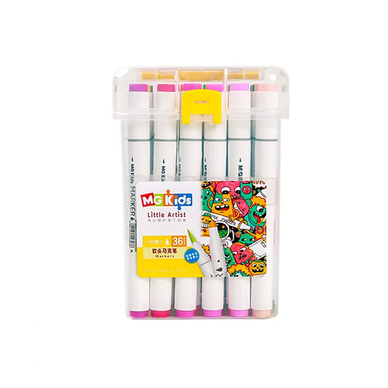 36 Colors Painting Water-Based Soft Brush Double Ended Round Graffiti Marker Set