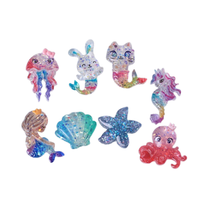Cabujón escolar en miniatura Flatback Kawaii Slime sirena medusas caballito de mar pulpo estrella Shell resina encantos a granel Diy al por mayor - Product Image 1