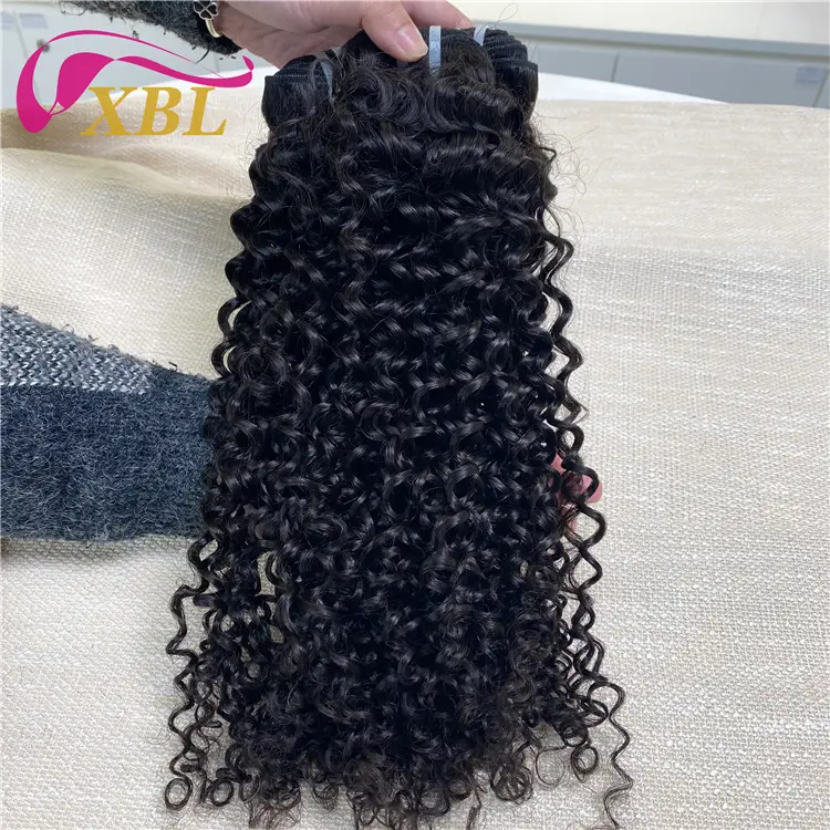 XBL same day shipping full cuticle aligned human hair extensions raw burmese curly hair bundles top quality virgin human hair