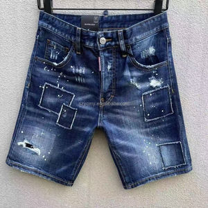 Pantaloncini estivi in <span class=keywords><strong>Denim</strong></span> da <span class=keywords><strong>uomo</strong></span> Casual americano High Street pantaloni larghi di media lunghezza pantaloni a quarti - Product Image 2