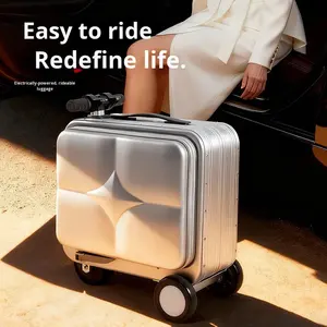 حقيبة سفر TELMEI Sunny مقاس 16 بوصة من الألومنيوم بتصميم كرتوني مع إمكانية الركوب للأطفال والكبار - Product Image 4