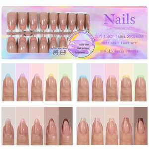 Venta al por Mayor de 150 Uñas Postizas Decorativas, Uñas Francesas Desmontables sin Costuras, Cortas, Cuadradas, Almendradas, a Presión - Product Image 2