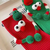 Chaussettes unisexes mi-mollet en polyester/coton à motif de dessin animé mignon et amusant, style décontracté, tendance, pour l'hiver et Noël, vente chaude en usine