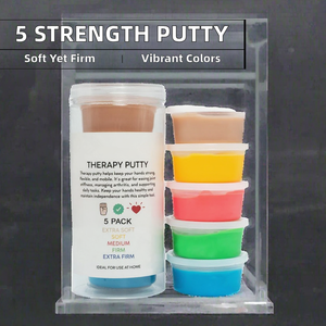 5種類 の 強度 が 選べる エコフレンドリー セラピーパテ キット 2オンス シリコン製 手 の リハビリ ストレス解消 フィジェット <span class=keywords><strong>DIY</strong></span> 知育粘土 - Product Image 2