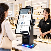 24Floor Standing 27 32-Inch Self-service Kiosk PCAP Touch Screen Perangkat Pemesanan Mandiri Layar Sentuh Full HD Terminal POS dengan Windows/Android