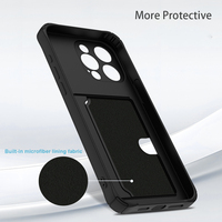 Étui de téléphone portable avec fente pour cartes pour iPhone 16 Pro 15 14 Plus 13 12 Mini 11 17 Pro Max, en silicone souple TPU, étui de protection avec porte-cartes